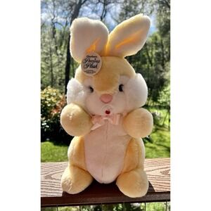 Vintage Gerber Precious Plush Yellow Bunny Rabbit Easter Rare Find Tags 15" Tall